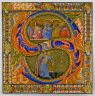 Lorenzo Monaco / Choral Leaf Fragment: Historiated "S" with Pentecost / early 15th century