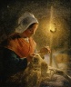 Jean-Francois Millet / Woman Sewing by Lamplight / 1870-1872