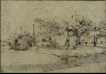 Harmenz. van Rijn Rembrandt / Landscape with Cottage,Trees, and Stream / c.1606-1659