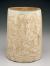 Mexico, Campeche or Yucatan / Incised cylinder vessel depicting an enthroned lord and God K / Late Classic period, c. A.D. 600-900