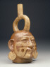 Peru, north coast, Moche culture / Stirrup-spout vessel in the form of a man's head / Early Intermediate period, Moche Phase IV, c. A.D. 450-550