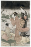 Chobunsai Eishi / Women Beside a Stream Chasing Fireflies / mid 1790s