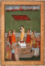 Indian (late Mughal style) / Woman Looking in a Mirror with Attendants (bridal scene) / c. 1700-1799