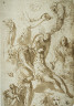 Jacopo Palma, called Il Giovane / Sketches for a Lamentation and a Pietá, and of Various Figures, Heads, and an Arm / c. 1580