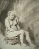 Rembrandt Harmenszoon van Rijn / Female Nude Seated on a Stool / 1654-1656 wkg OB