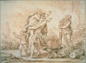 Augustin Pajou / Aeneas Fleeing with Anchises from the Ruins of Troy / =1777 wkg inscr (artist)