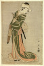 Katsukawa Shun'ei / The actor Nakamura Noshio II as Tonase, in the bridal journey scene, act eight of the play Kanadehon Chushingura / Edo period, 1795