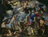 Joachim Antonisz. Wtewael / The Battle between the Gods and the Titans / c. 1600