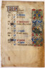 Anonymous / "Kalender" Page from a Book of Hours (Roundel: Flaying Grain) / ca. 1450