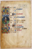 Anonymous / "Kalender" Page from a Book of Hours (Roundel: Flaying Grain) / ca. 1450