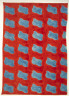 Claude Viallat / Red Imprint on Blue Background / 1972-73