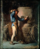 Jean François Millet / Cooper Tightening Staves on a Barrel / about 1848-52