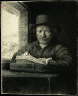 Rembrandt van Rijn / Self Portrait Drawing at a Window / 1648