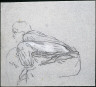 Jean François Millet / Two Men Seated on a Bale of Grain. Study for Harvesters Resting (recto) / 1851-53