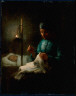 Jean François Millet / Woman Sewing beside her Sleeping Child / about 1858-62