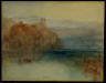 Turner, Joseph Mallord William / Landscape, Men in Boat on Lake, Hills Beyond / not dated