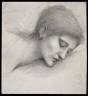 Sir Edward Coley Burne-Jones / Head of a Woman Asleep / not dated