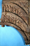 Artist not recorded / Worship of the Buddhist Symbols, half of a doorway arch / about 1st century A.D.