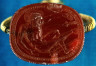 Artist not recorded / Scarab intaglio with Ajax falling on his sword / first quarter of 5th century B.C.