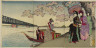 Toyohara Chikanobu / Enjoying Cherry Blossoms by the Sumida River / registered December 27, 1887