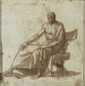 Baron François Pascal Simon Gérard / Recto: Study of a man seated in a chair with his legs to the left / Early 19th Century