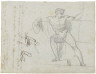 Baron François Pascal Simon Gérard / Recto: Frontal study of a seated man and two small studies of a seated man in profile; ver / Early nineteenth century