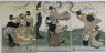 Utagawa Toyokuni II / Tying Poems to a Cherry Tree on a Windy Day / late 1790s