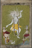 India, Rajasthan, Mewar School, early 18th Century / God Shiva in His Ferocious Aspect as Mahakala Dancing / c. 1700-1710