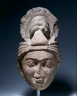 India, Mathura, Kushan Period (1st century-320) / Head of Bodhisattva / late 1st - early 2nd century