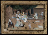 India, Rajasthan, Jodhpur school, early 19th Century / Traveling Warriors Stopping at a Farm / c. 1800