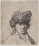 Rembrandt Harmensz. van Rijn / Self Portrait in a Fur Cap: Bust / 1630