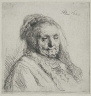 Rembrandt Harmensz. van Rijn / The Artist's Mother, Head and Bust: Three Quarters Right / 1628