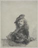 Rembrandt Harmensz. van Rijn / Self Portrait Leaning on a Stone Sill / 1639