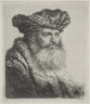 Rembrandt Harmensz. van Rijn / Bearded Man in a Velvet Cap with a Jewel Clasp / 1637