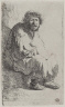 Rembrandt Harmensz. van Rijn / A Beggar Seated on a Bank (Self-Portrait) / 1630