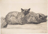 Théophile-Alexandre Steinlen / Two Cats Sleeping / 1920