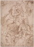 Jacopo Palma, the Younger / Sheet of Studies, including a Penitent St. Jerome, a Magdalene, and two Heads  Verso: Study for Christ Bound to the Column / not dated