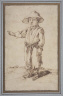 Pier Leone Ghezzi / A Beggar Boy Standing, Pointing with His Right Hand / early-mid 18th century