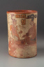 Artist not recorded / Cylinder vase with palace scene / A.D. 700-800