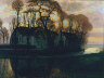 Piet Mondrian / Farm Near Duivendrecht, in the Evening / c. 1916  (Reprise of a Compositional Series From 1905-1908)