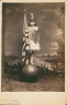 H.O. Sickler / Young girl posed with American flag and shield / ca. 1880