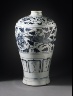 China, Jiangxi Province, Jingdezhen / Prunus Jar (Meiping) with Pair of Peafowls in Floral Scrolls / Late Yuan dynasty, 1340-1368