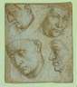 Gheerart David / Four Heads (after Details from the Ghent Altarpiece) / after 1483