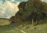 Edward Mitchell Bannister / Untitled (man on path with trees in background) / 1882