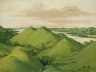 George Catlin / Beautiful Grassy Bluffs, 110 Miles above St. Louis / 1832