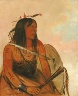 George Catlin / Ish-a-ró-yeh, He Who Carries a Wolf, a Distinguished Brave / 1834