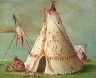 George Catlin / Crow Lodge of Twenty-five Buffalo Skins / 1832-1833