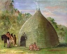 George Catlin / Wichita Lodge, Thatched with Prairie Grass / 1834-1835