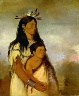 George Catlin / Túnk-aht-óh-ye, Thunderer, a Boy, and Wun-pán-to-mee, White  Weasel, a Girl / 1834