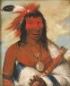 George Catlin / Wá-nah-de-túnk-ah, Big Eagle (or Black Dog), Chief of the  O-hah-kas-ka-toh-y-an-te Band / 1835